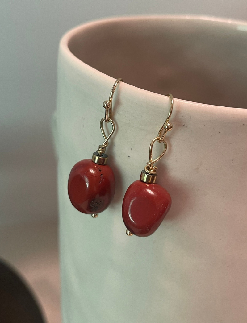 Garnet Jasper Drop Earrings